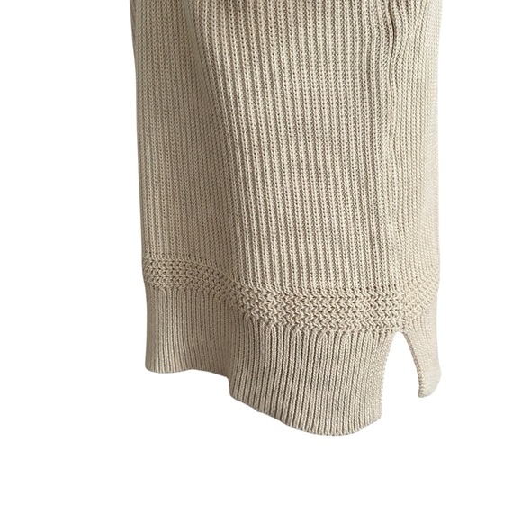 LL BEAN Signature Henley Sweater Tan Cotton Ribbed Knit Classic Preppy Coastal S - Picture 9 of 14